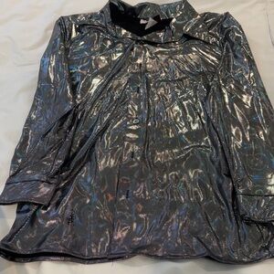 Shiny Silver Long Sleeve Shirt